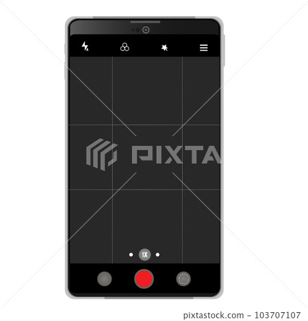 Phone camera viewfinder, screen interface view template video cam. Smartphone app frame isoleted 103707107