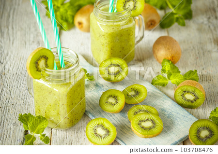 Healthy green smoothie Healthy green smoothie 103708476