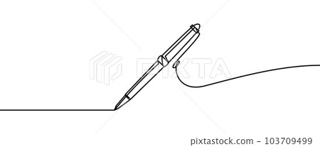 Ball Pen shape drawing by continuos line, thin line design vector illustration 103709499