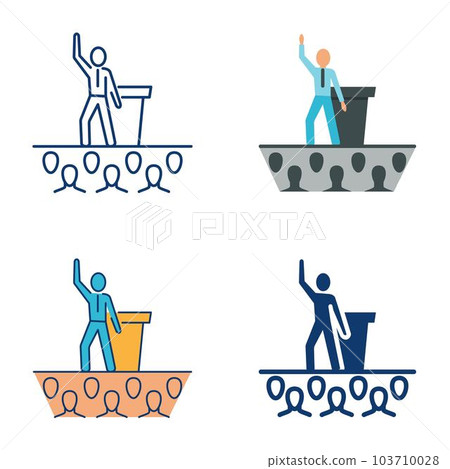 Man with a speech icon set 103710028