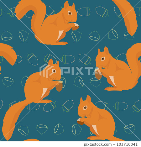 Seamless pattern with squirrels Seamless pattern with squirrels 103710041