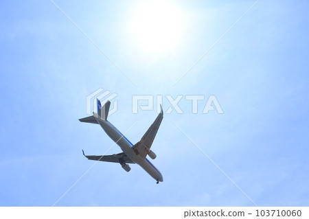 客機在陽光下起飛和升起 103710060
