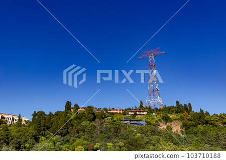 Hight voltage power transmission tower. 103710188