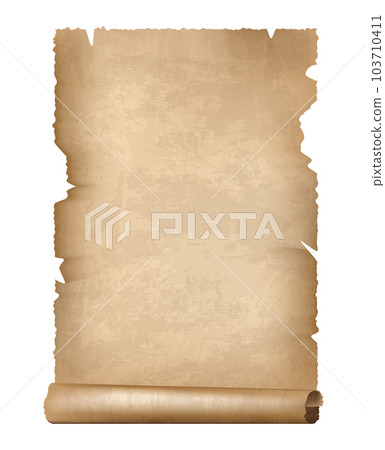 Ancient Paper Leaf on white background, realistic vector illustration Ancient Paper Leaf on white background, realistic vector illustration 103710411