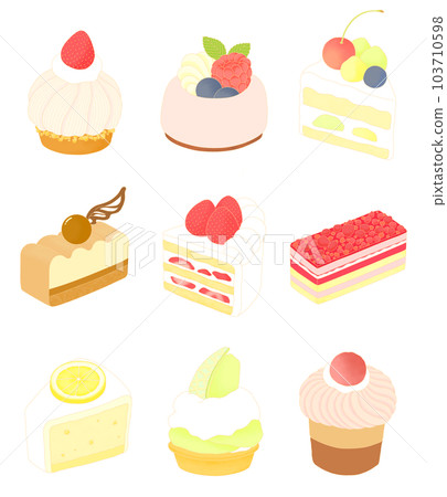Cute cake icon sweet material 103710598