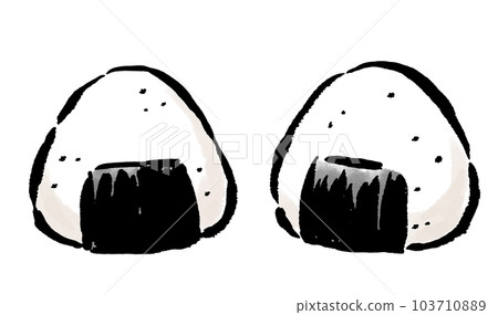 Simple rice ball Japanese style brushstroke illustration 103710889