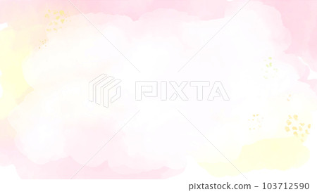 照片粉黃色水彩繪畫紋理背景 103712590