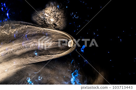 Vaporizing Dry Ice Crystal In Laboratory Simulating The Effect Of an Comet Tail Vaporizing Dry Ice Crystal In Laboratory Simulating The Effect Of an Comet Tail 103713443