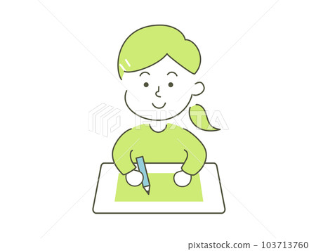 Illustration of a girl studying 103713760