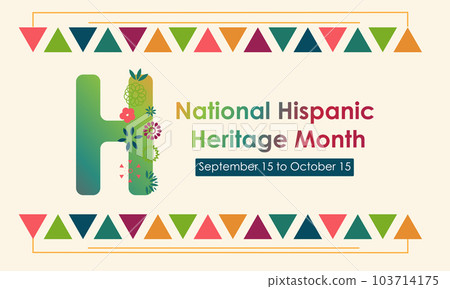 Hispanic National Heritage Month in September and October. Hispanic and Latino culture. Latin American patterns. 103714175