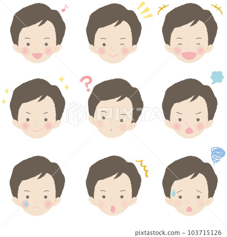 Social worker male illustration facial expression set soft series Social worker male illustration facial expression set soft series 103715126