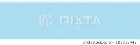 Light blue cute background with white lace decoration-frame material for girly decoration-wide 103715442