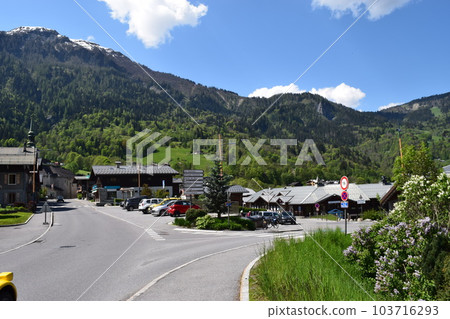 Cityscape of "Les Houches" in the Chamonix Valley Cityscape of "Les Houches" in the Chamonix Valley 103716293