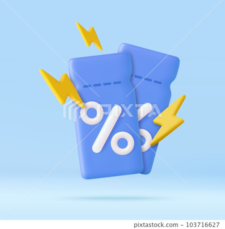 3D coupon with flash. 3D coupon with flash. 103716627