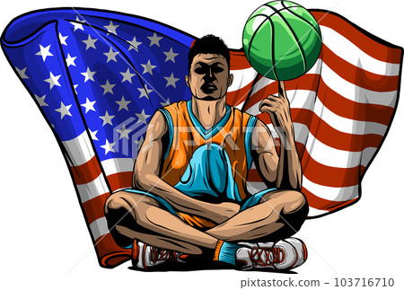 vector basketball player, ball on white background 103716710