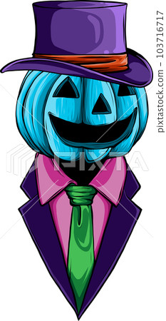 Halloween pumpkin in flat style vector illustration design 103716717