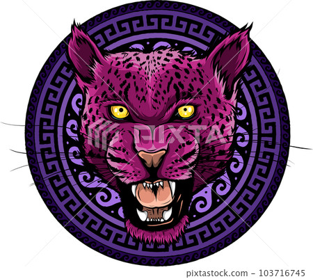 Leopard head in vector, Panthera pardus, big cat, wild animal 103716745