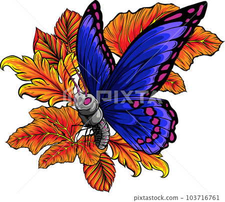 Butterfly with colorful wings. Vector illustration design Butterfly with colorful wings. Vector illustration design 103716761