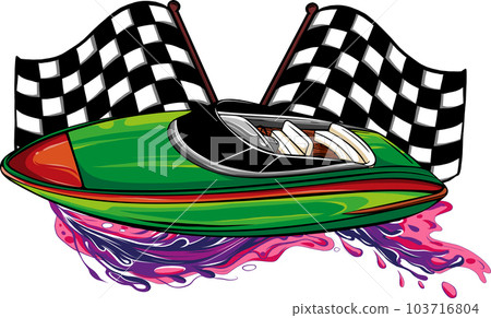 illustration of Speedboat flat vector isolated design 103716804