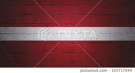 Flag of Latvia painted on a wall Flag of Latvia painted on a wall 103717049