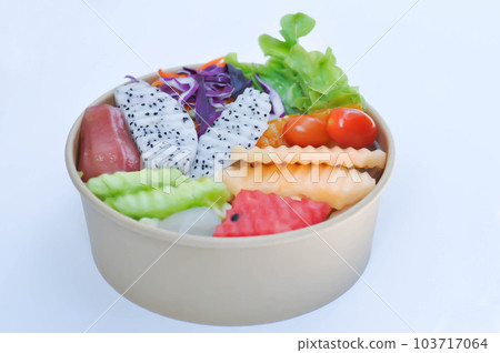 fruit and vegetable salad or cantaloupe, dragon fruit and lettuce salad fruit and vegetable salad or cantaloupe, dragon fruit and lettuce salad 103717064