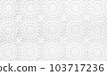 Retro cute white lace background - close up of lace knitted cloth 103717236
