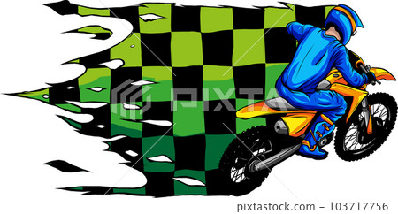 Motocross Rider Ride Motocross Bike Vector: vetor stock (livre de