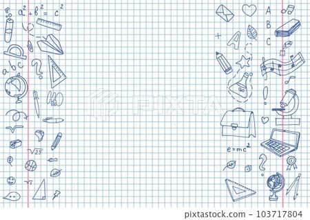 School doodle on notebook page vector background file 103717804