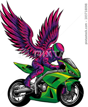 sportbike racer riding fast vector illustration design sportbike racer riding fast vector illustration design 103718098