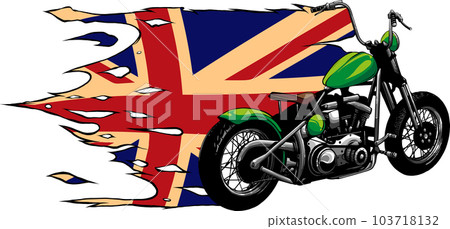 illustration of custom motorcycle chopper vector design 103718132