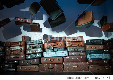 collection of old vintage luggage bags concept collection of old vintage luggage bags concept 103718461