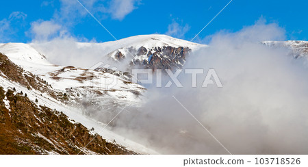Snow-capped mountains in Pas de la Casa Snow-capped mountains in Pas de la Casa 103718526