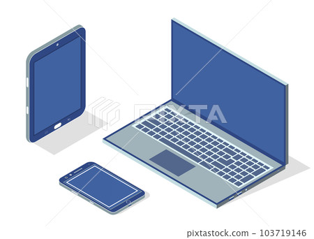 Smartphone, laptop, tablet vector illustration set. Modern digital devices electronic communications 103719146