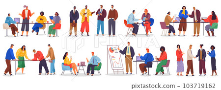 Brainstorming, business meeting, conference, businesspeople communicating, colleagues, partners 103719162