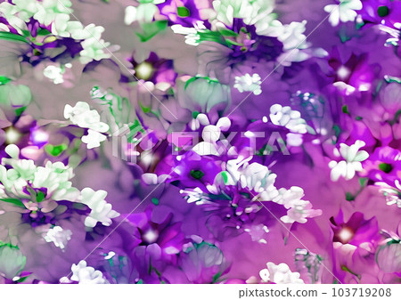 Floral pattern blue flowers 103719208