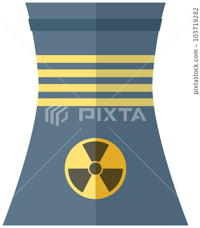 Container with radioactive substance harmful to environment. Trumpet with radiation symbol 103719282
