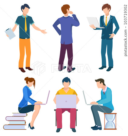 Business Characters Set, Coders and Boss Leader Business Characters Set, Coders and Boss Leader 103719302