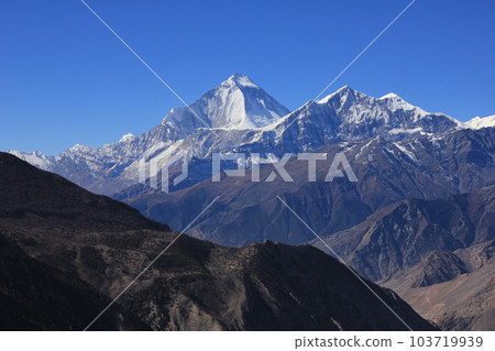 Mount Dhaulagiri and Tukche Ri, Nepal. 103719939