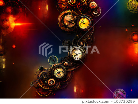 Futuristic hightec steampunk board in 3D. 103720299
