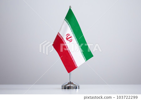 Small national flag of the Iran on a white background 103722299