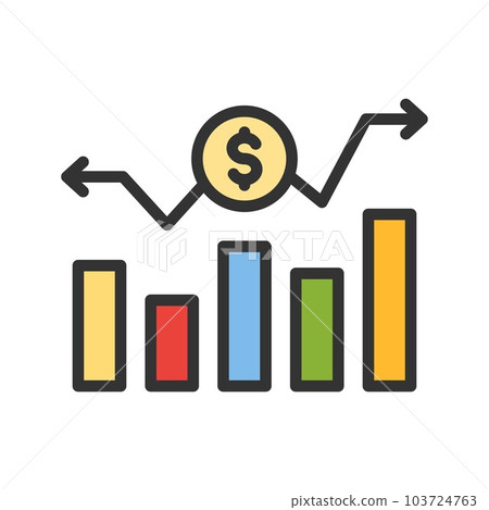 Fluctuation icon vector image. 103724763