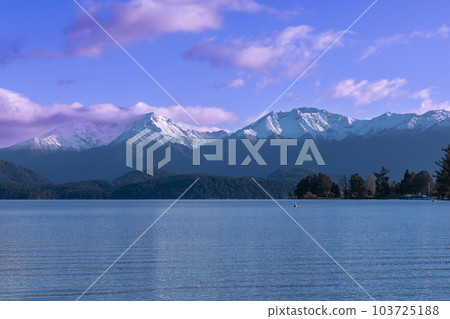 Photograph of Te Anau Lake on the South Island of New Zealand 103725188