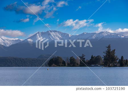 Photograph of Te Anau Lake on the South Island of New Zealand 103725190