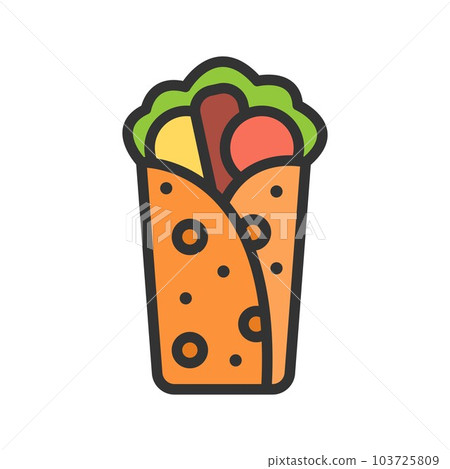 Burrito icon vector image. 103725809