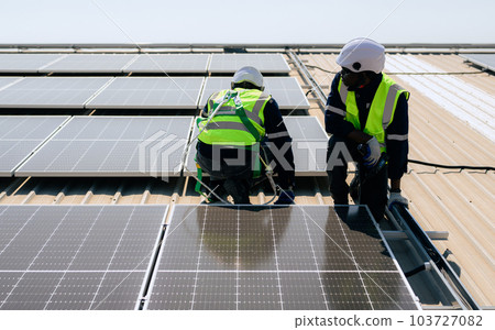 Professional engineer technician with safety helmet checking system Professional engineer technician with safety helmet checking system 103727082