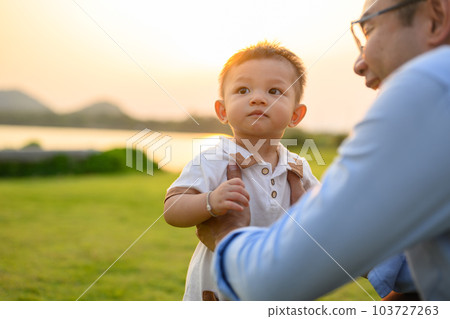 Family enjoying with outdoor activities travel trip on vacation 103727263