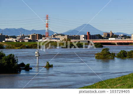 2019年東日本颱風荒川、笹雨大橋渾水氾濫 2019年東日本颱風荒川、笹雨大橋渾水氾濫 103729405