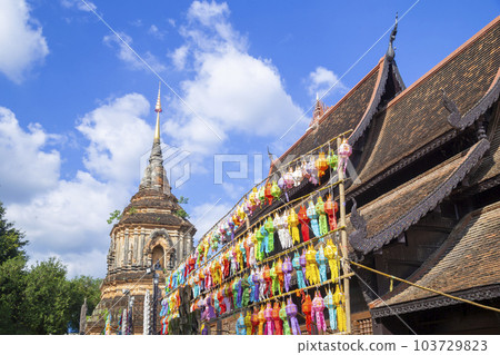 The Beautiful lantern Yeepeng Festival in Chaing Mai at Wat Lok Mo Lee Temple, Thailand. The Beautiful lantern Yeepeng Festival in Chaing Mai at Wat Lok Mo Lee Temple, Thailand. 103729823