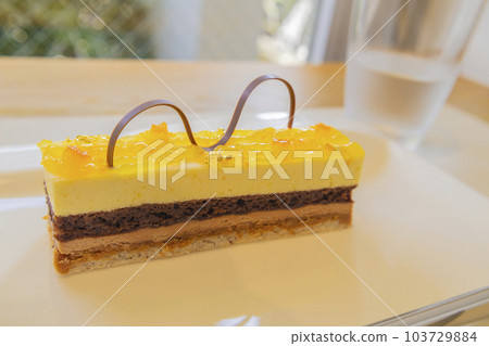 Café cakes on a plate Café cakes on a plate 103729884