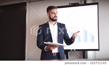商人做演示文稿 AI 圖像 103731145